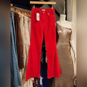 Wrangler Red Flared Corduroy Pants NWT